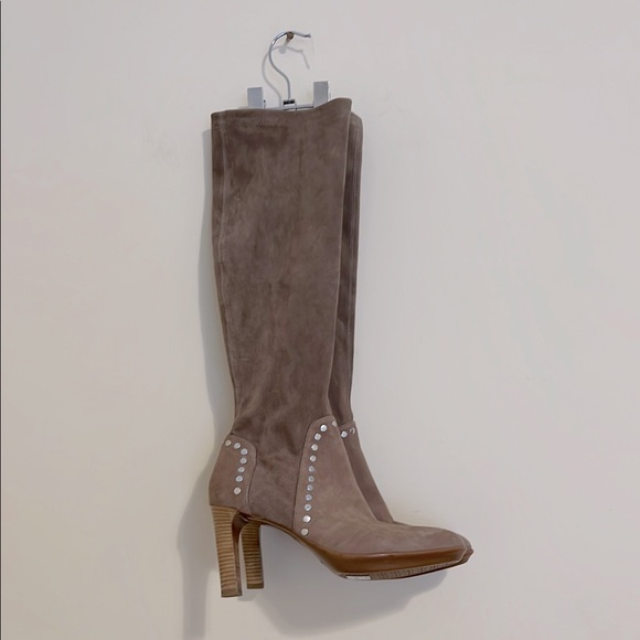 Aquatalia Stilleto heels Elegant Tan Knee-High Women's Boots size 8.5 New no box - Picture 2 of 13